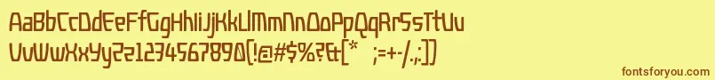 Шрифт Kompressor – коричневые шрифты на жёлтом фоне