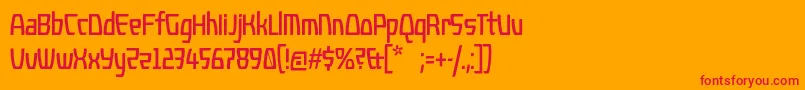 Kompressor Font – Red Fonts on Orange Background