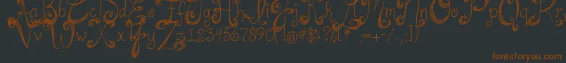 DjbHappilyEverAfter Font – Brown Fonts on Black Background