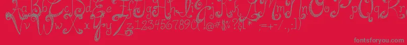 DjbHappilyEverAfter Font – Gray Fonts on Red Background