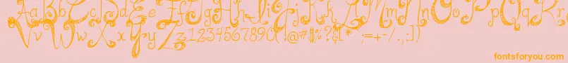 DjbHappilyEverAfter Font – Orange Fonts on Pink Background