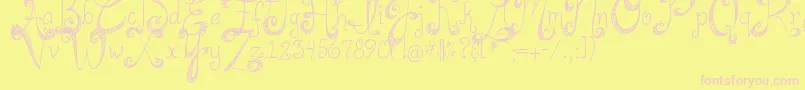 DjbHappilyEverAfter Font – Pink Fonts on Yellow Background