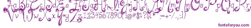 DjbHappilyEverAfter Font – Purple Fonts on White Background