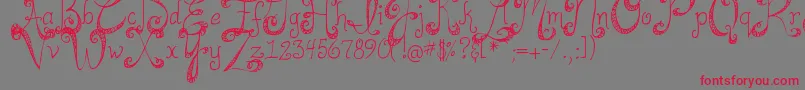 DjbHappilyEverAfter Font – Red Fonts on Gray Background