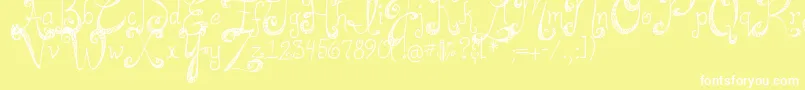 DjbHappilyEverAfter Font – White Fonts on Yellow Background