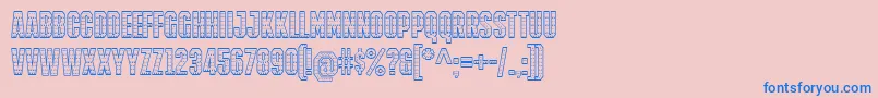 IronManOfWar001aNcv Font – Blue Fonts on Pink Background