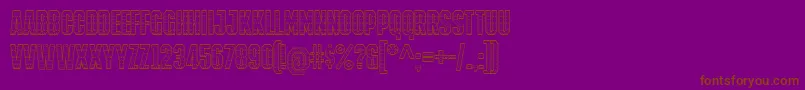 IronManOfWar001aNcv-Schriftart – Braune Schriften auf violettem Hintergrund