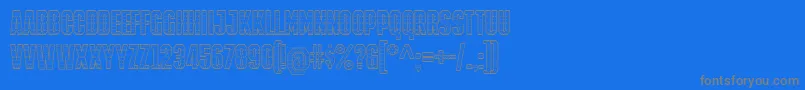 IronManOfWar001aNcv Font – Gray Fonts on Blue Background
