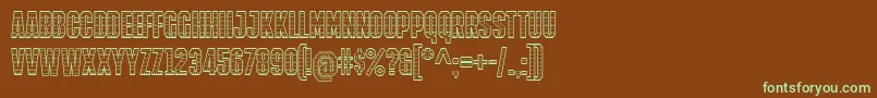 IronManOfWar001aNcv-fontti – vihreät fontit ruskealla taustalla