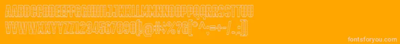 IronManOfWar001aNcv-fontti – vaaleanpunaiset fontit oranssilla taustalla