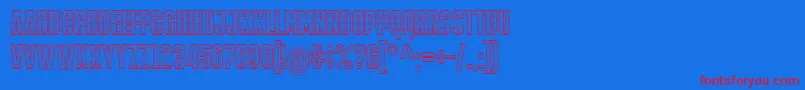 IronManOfWar001aNcv-fontti – punaiset fontit sinisellä taustalla