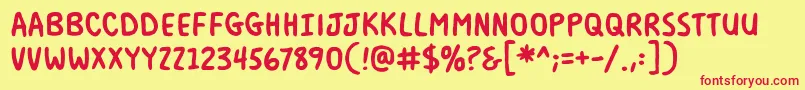 MilkmustachebbBold Font – Red Fonts on Yellow Background