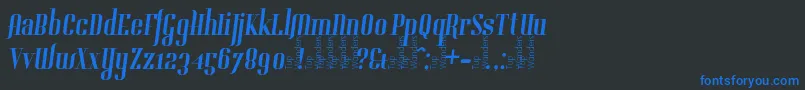 Gladifilthefte Font – Blue Fonts on Black Background