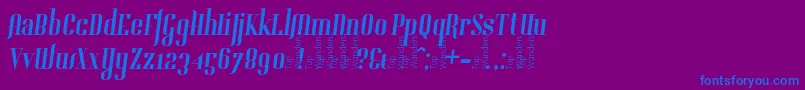 フォントGladifilthefte – 紫色の背景に青い文字