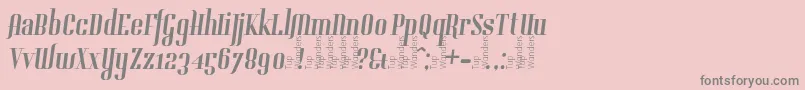 フォントGladifilthefte – ピンクの背景に灰色の文字