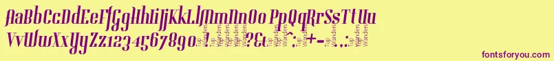 Gladifilthefte Font – Purple Fonts on Yellow Background