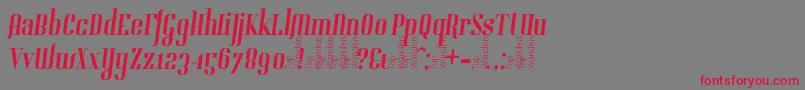 Gladifilthefte Font – Red Fonts on Gray Background