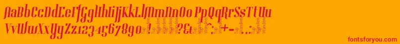 フォントGladifilthefte – オレンジの背景に赤い文字