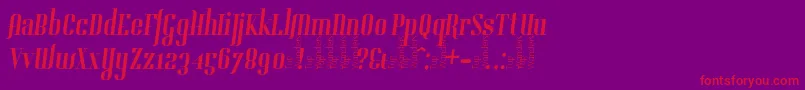 フォントGladifilthefte – 紫の背景に赤い文字