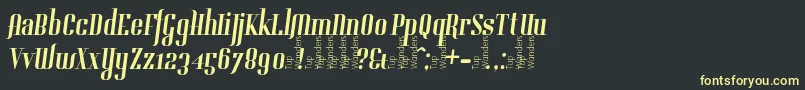 Gladifilthefte Font – Yellow Fonts on Black Background