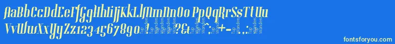 Gladifilthefte Font – Yellow Fonts on Blue Background