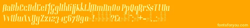 Gladifilthefte Font – Yellow Fonts on Orange Background