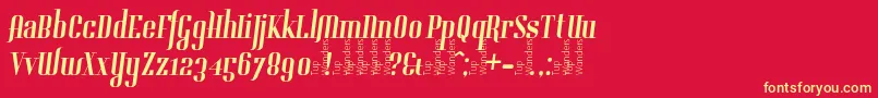 Gladifilthefte Font – Yellow Fonts on Red Background