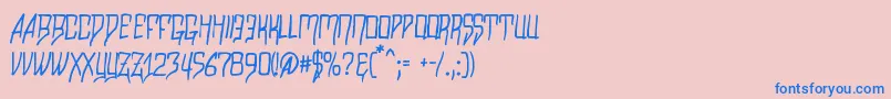Razalgur-Schriftart – Blaue Schriften auf rosa Hintergrund