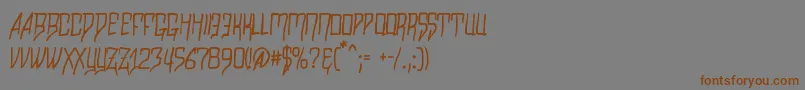 フォントRazalgur – 茶色の文字が灰色の背景にあります。