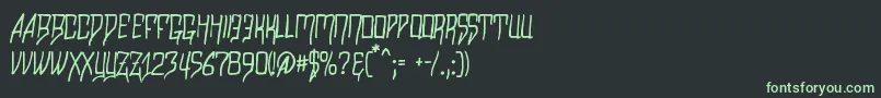 フォントRazalgur – 黒い背景に緑の文字
