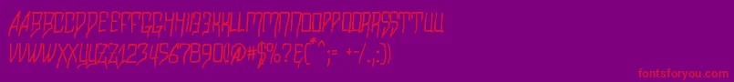 Razalgur-fontti – punaiset fontit violetilla taustalla