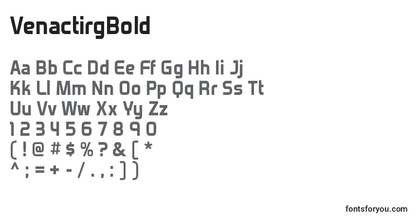 VenactirgBold-fontti – aakkoset, numerot, erikoismerkit