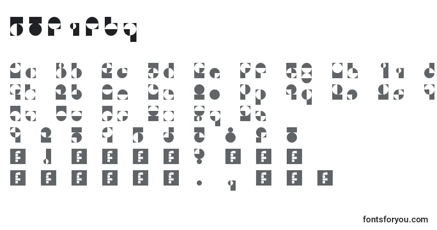 Schriftart 50fifty – Alphabet, Zahlen, spezielle Symbole