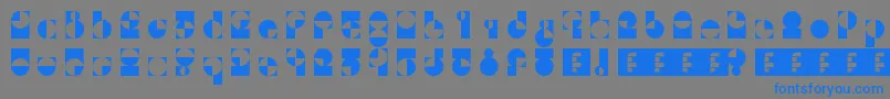 フォント50fifty – 灰色の背景に青い文字