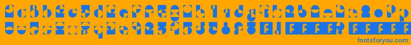 50fifty Font – Blue Fonts on Orange Background