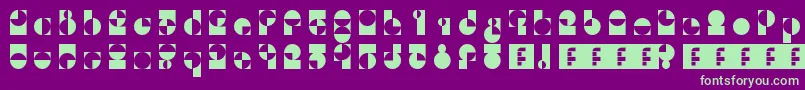 50fifty Font – Green Fonts on Purple Background