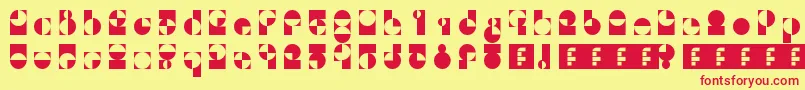 50fifty Font – Red Fonts on Yellow Background