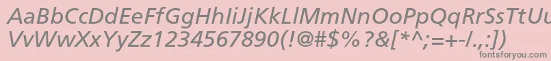 FrutigerltstdItalic Font – Gray Fonts on Pink Background