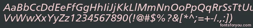 FrutigerltstdItalic Font – Pink Fonts on Black Background
