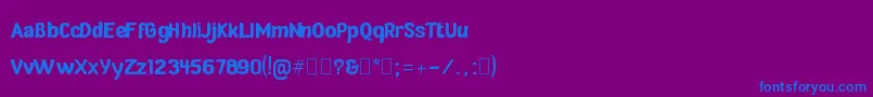 フォントVerdeSansNeuePersonalUseBJuanCasco – 紫色の背景に青い文字