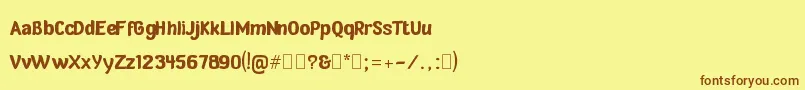 Fonte VerdeSansNeuePersonalUseBJuanCasco – fontes marrons em um fundo amarelo