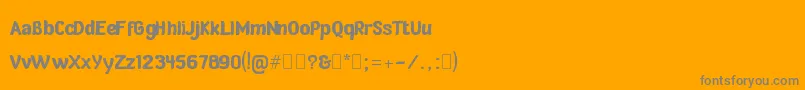 Fonte VerdeSansNeuePersonalUseBJuanCasco – fontes cinzas em um fundo laranja