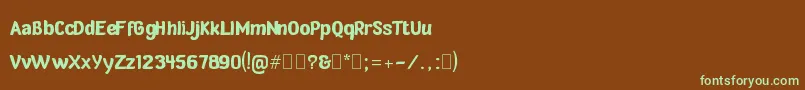 Fonte VerdeSansNeuePersonalUseBJuanCasco – fontes verdes em um fundo marrom