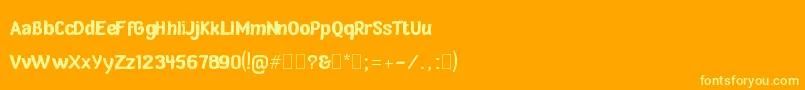 VerdeSansNeuePersonalUseBJuanCasco-fontti – keltaiset fontit oranssilla taustalla