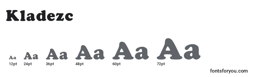 Kladezc Font Sizes