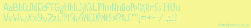 ThisBoringParty Font – Green Fonts on Yellow Background