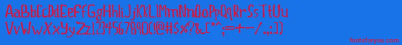 ThisBoringParty Font – Red Fonts on Blue Background