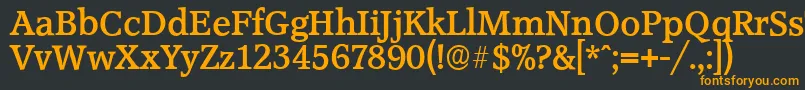 フォントAccoladeserialBold – 黒い背景にオレンジの文字