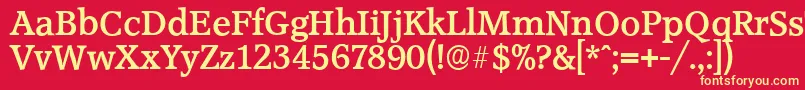 フォントAccoladeserialBold – 黄色の文字、赤い背景