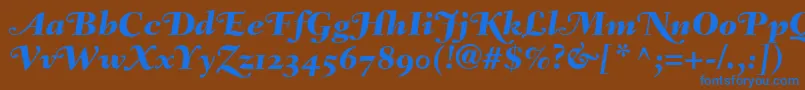 FairfieldLh86SwashHeavyItalicOldStyleFigures Font – Blue Fonts on Brown Background